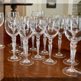 G03. Waterford Crystal “Carleton” gold-rimmed wine and water goblets 